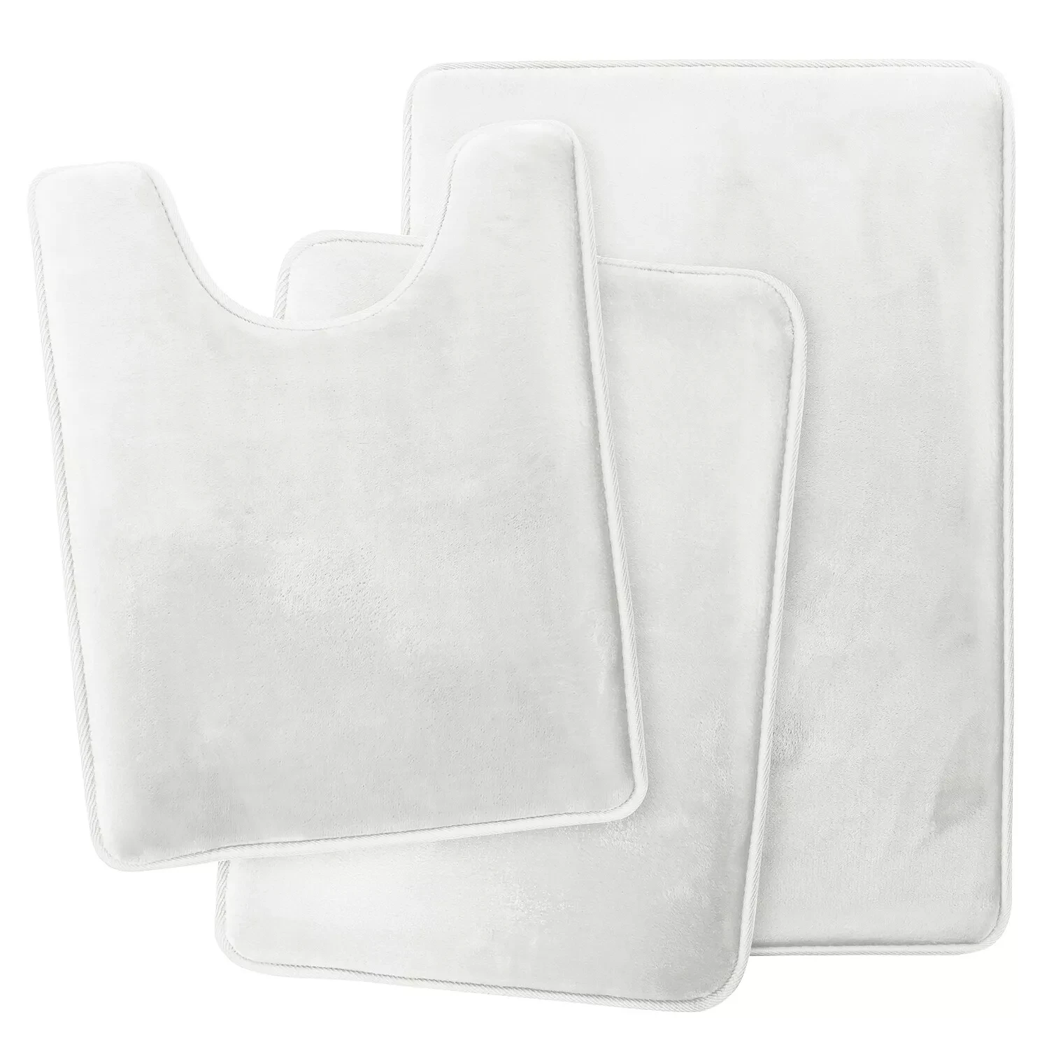 3 Piece Bathroom Rugs Sets Velvet Memory Foam Non-Slip Machine Washable Ultra Soft Bath Mats for Household Bathroom Rug Set