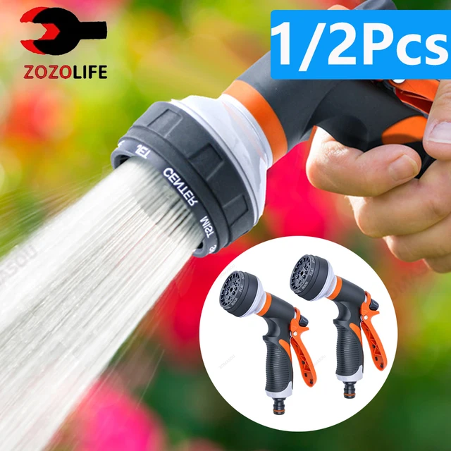 Top Garden Hose Water Spray Gun 8 Mode Car Wash High Pressure Sprayer Watering Nozzle for Lawn Plant Yard Water Jet Sprinkler