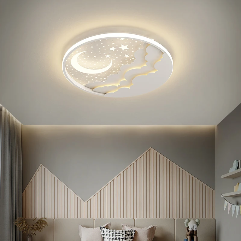 

SANDYHA Modern Minimalist Creative Moon Star Ceiling Lamp Cartoon Decorative Led Light for Bedroom Children's Room Home Fixtures