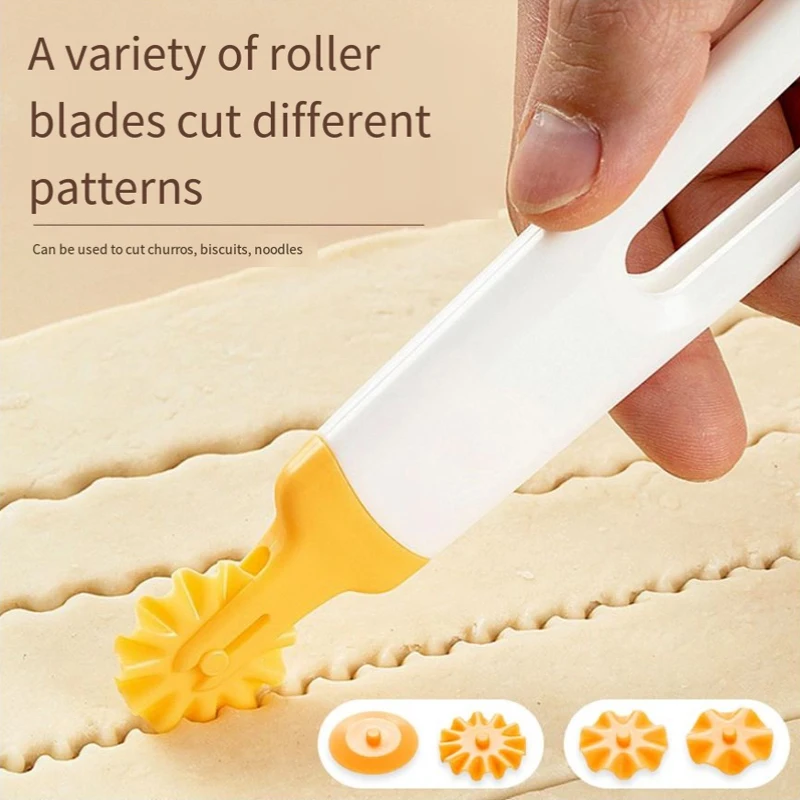 Dumpling Biscuit Roller Cutter Cookie Round Rolling Cutting Blade Dough Circle Wheel for Pizza Pastry Pie Crust Baking Tool 1Set baking tool dough cutter baking accessories cookie cutters dumpling maker