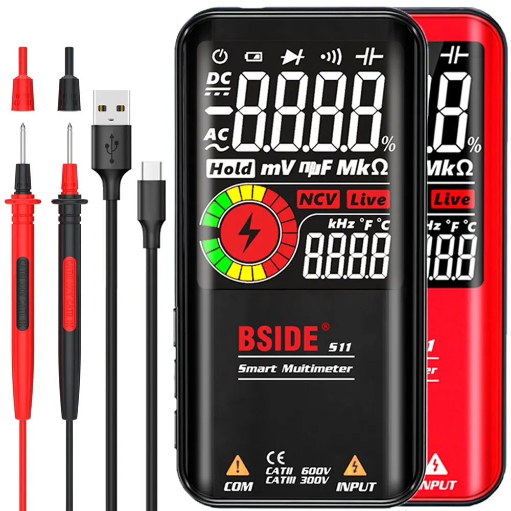 Bside S11 Multimetro Digitale Smart Elettricista Tester Carica Usb T-Rms Dc Tensione Ac Ohm Hz Ncv Multitester Professionale
