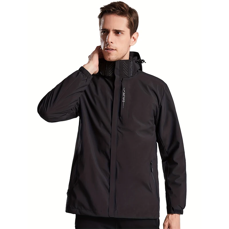 Spring Autumn New Men Casual Jacket Men Outdoor Windproof Waterproof Tactical Jacket Coat Detachable Hat Jackets Male M-5XL 4
