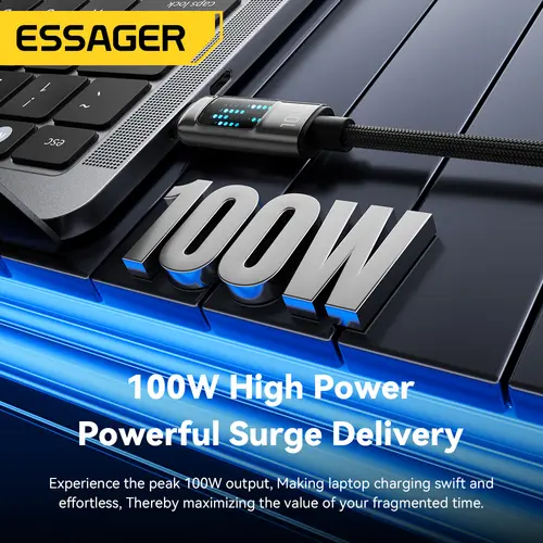 Essager 5A USB C TO Type C Display Cable 100W Fast Charging Data Cord For iPhone15 Realme Huawei Honor Xiaomi  Poco Charger Wire - Image 3