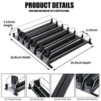 Drink Organizer Soda Can Dispenser Spring Push Canned Beverage Push Rack Holds 6 Rows Canned Storage For Kitchen Refrigerator 1