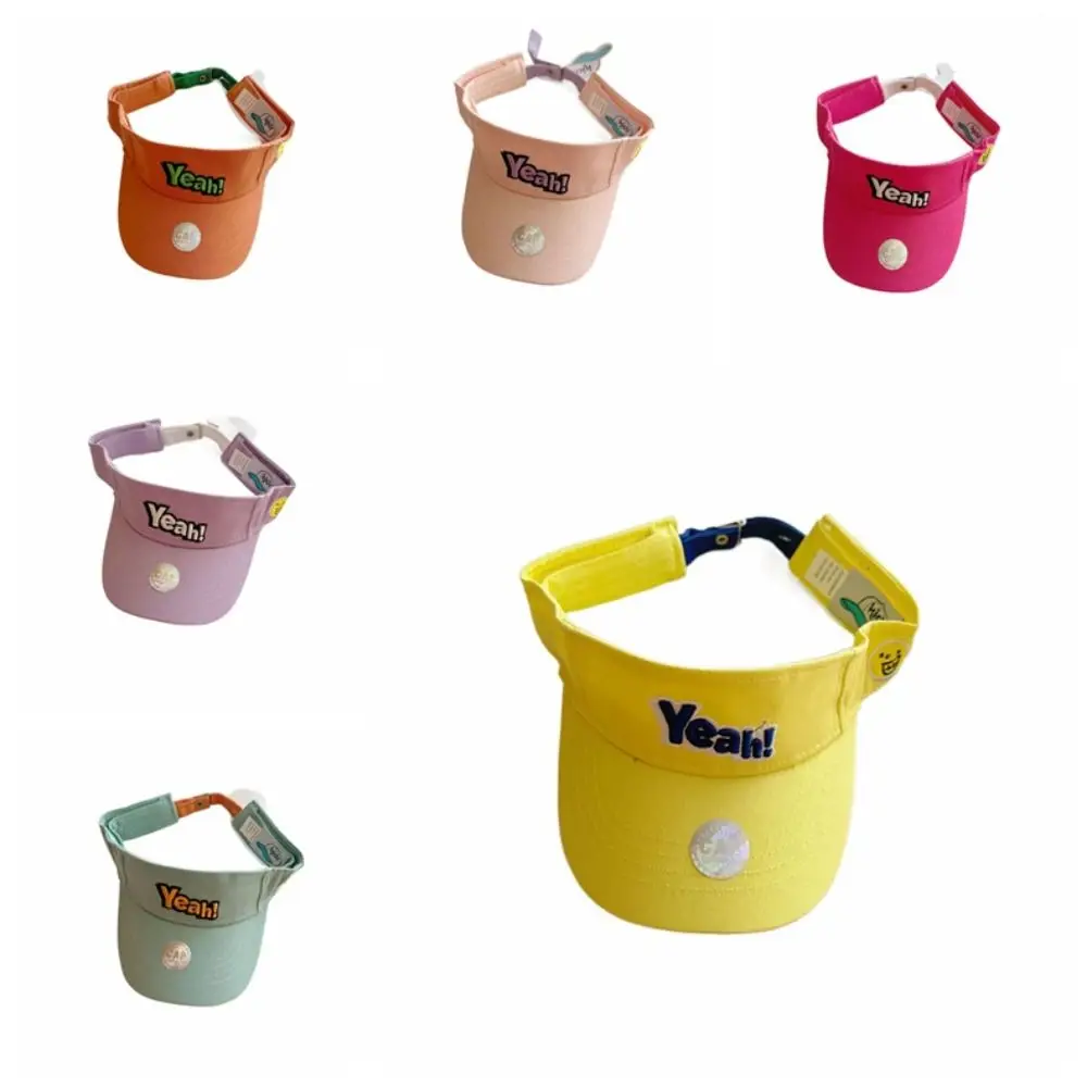 Cotton Children's Empty Top Sport Caps Adjustable UV Protection Girls Boys Sun Block Hat Anti-UV Solid Color
