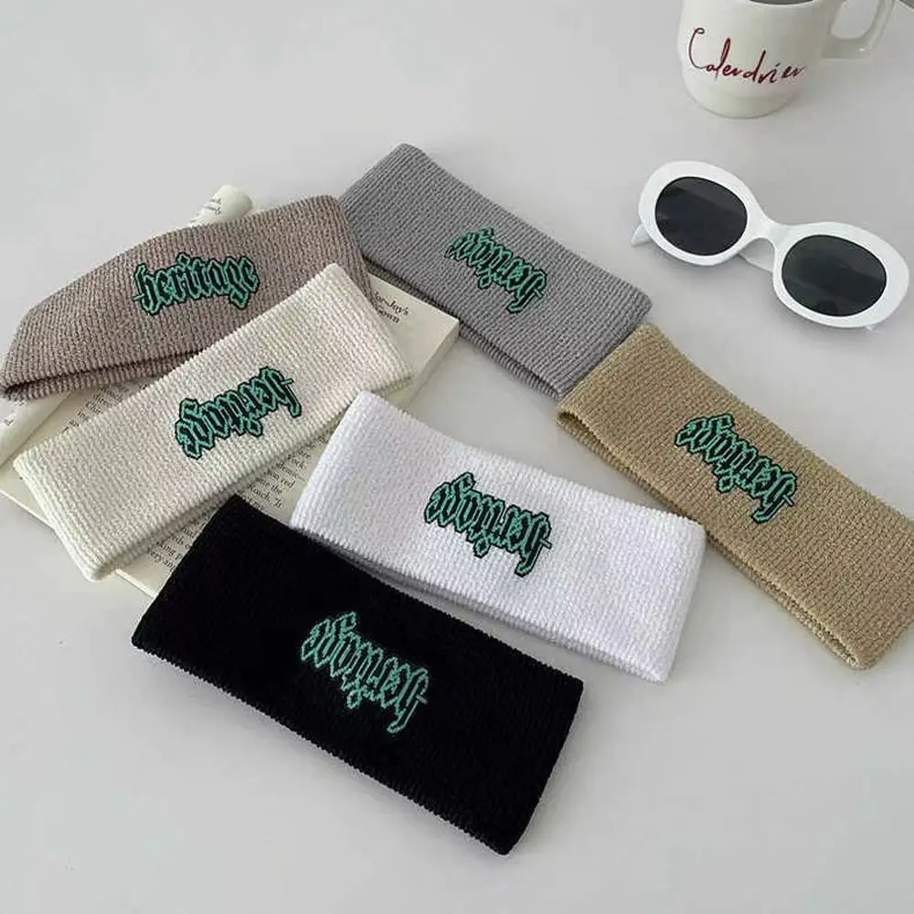 

Fashion Knitted Wide-brimmed Ins Style Sports Solid Color Headscarf Hairband Korean Style Headband Headwear