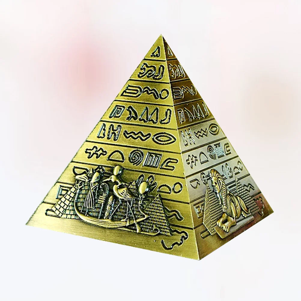Egyptian Pyramids Figurine Pyramid Model Building Statue Home Office Desktop Decor Gift Souvenir(Bronze) - Image 3