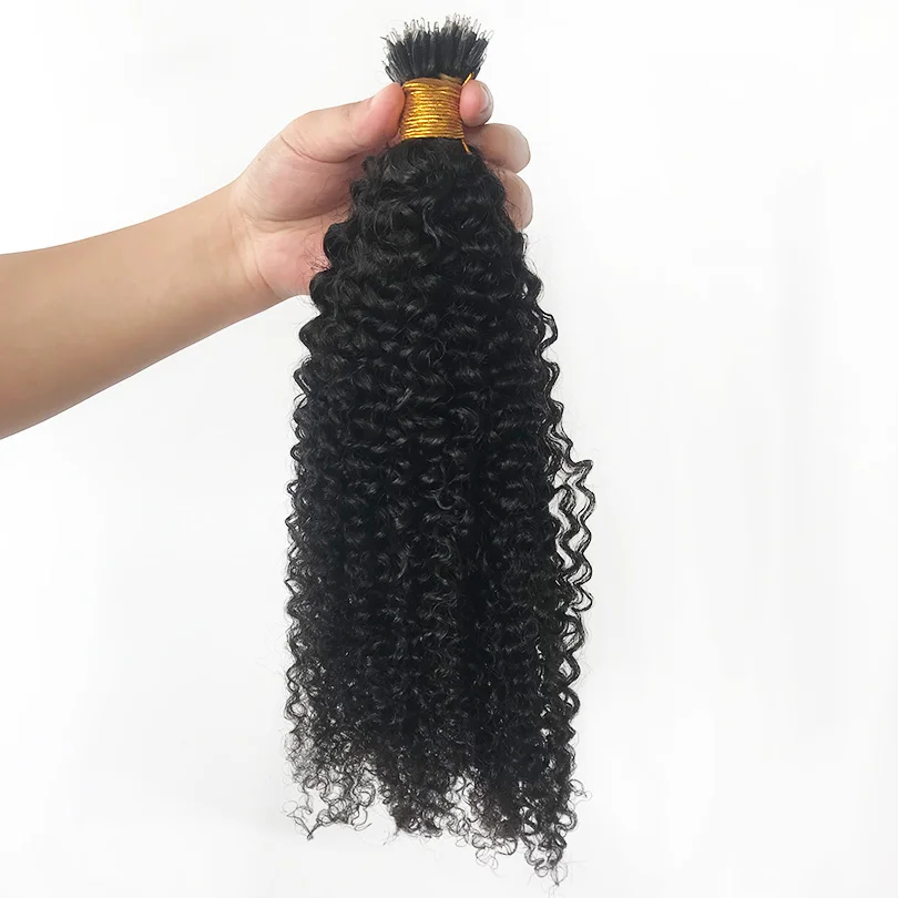 Curly Nano Ring Hair Extension Deep Curly Micro Link Pre Bonded Nano Tip Ring Hair 100strands Malaysian Remy Human
