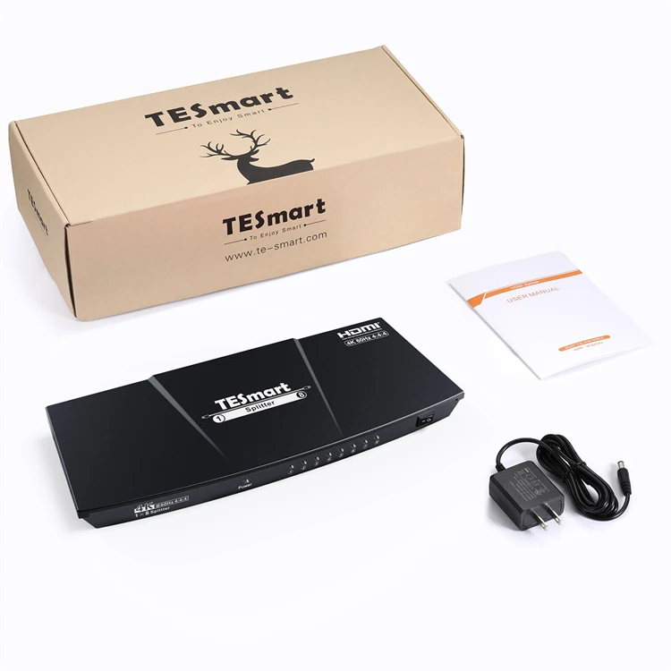 TESmart 4K@60Hz 1 Ultra HD A/V source to 8 Ultra HD displays simultaneously support 7 EDID modes  CEC function 1x8 HDMI Splitter 4k60 h265 h264 hdmi video encoder live encoder ultra hd encoder iptv encoder hdmi to ip