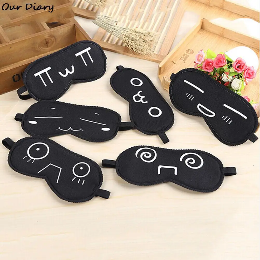 1pc Sleeping Eye Mask Black Eye Shade Sleep Mask Black Mask Bandage on Eyes for Sleeping Emotion Sleep Mask 6