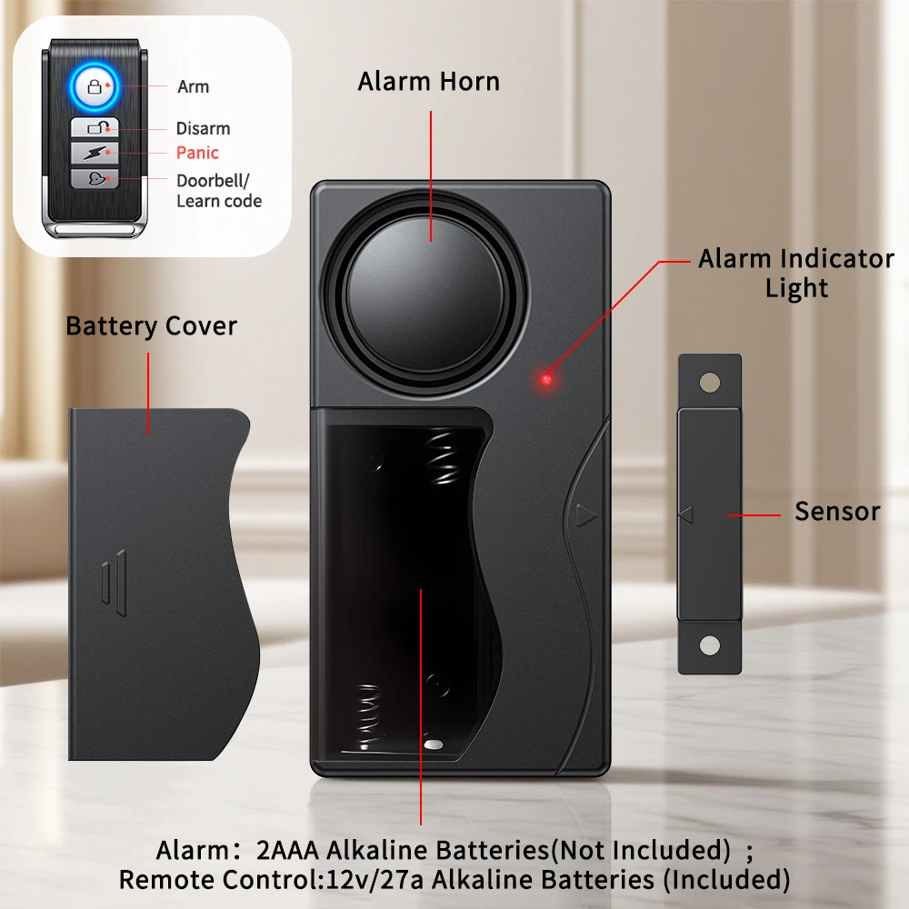Electop High-Decibel Window & Door Security Alarm
