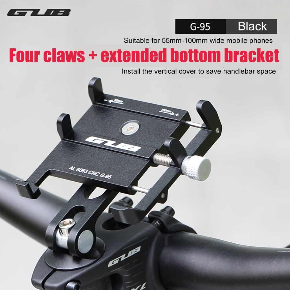 GUB Pro 3 Handyhalterung für Fahrrad und Motorrad – verstellbar –  universell – Aluminium – schwarz