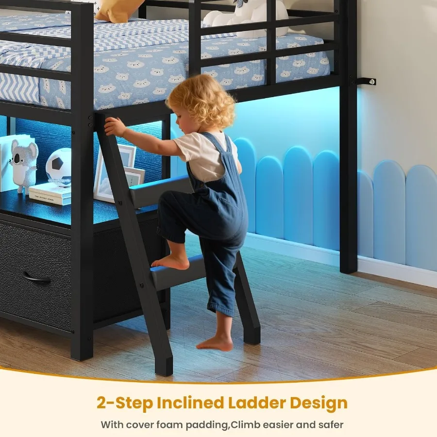 Twin Low Loft Bed with Storage 5