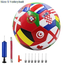 Flag Design Soccer Ball - Official Size 5, Enhanced Durability for Outdoor Matches and Team Training (Flag set)