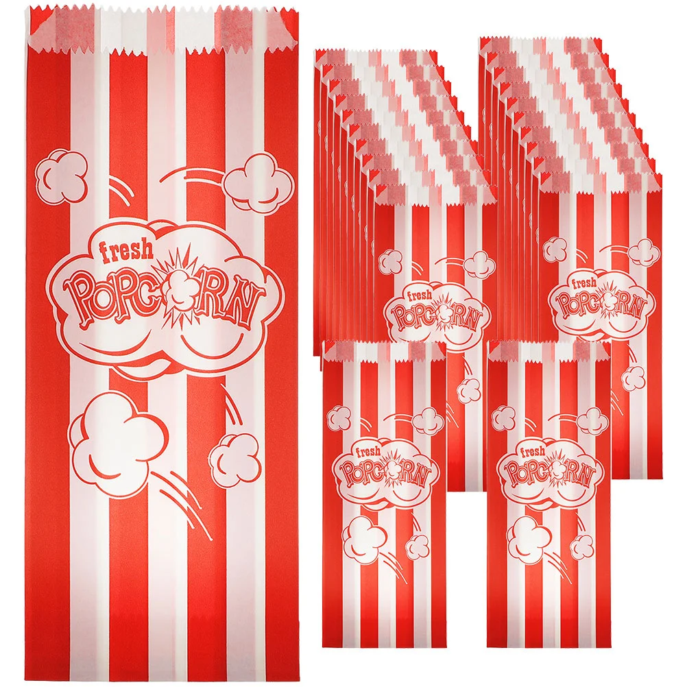 

50 Pcs Popcorn Packaging Bag Paper Treat Bags Vintage Party Stuff Gift Wrapping