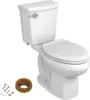 ptimum Two piece Toilet with Toilet Seat and Wax Ring Elongated Front Chair Height White Modern toilet with multifunctional use 1