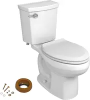 ptimum Two piece Toilet with Toilet Seat and Wax Ring Elongated Front Chair Height White Modern toilet with multifunctional use 1