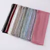 Bling Rhinestone Bubble Chiffon Hijab Shawl Solid Color Veil Beach Sunscreen Headscarf Outdoor Windproof Head Wrap 4