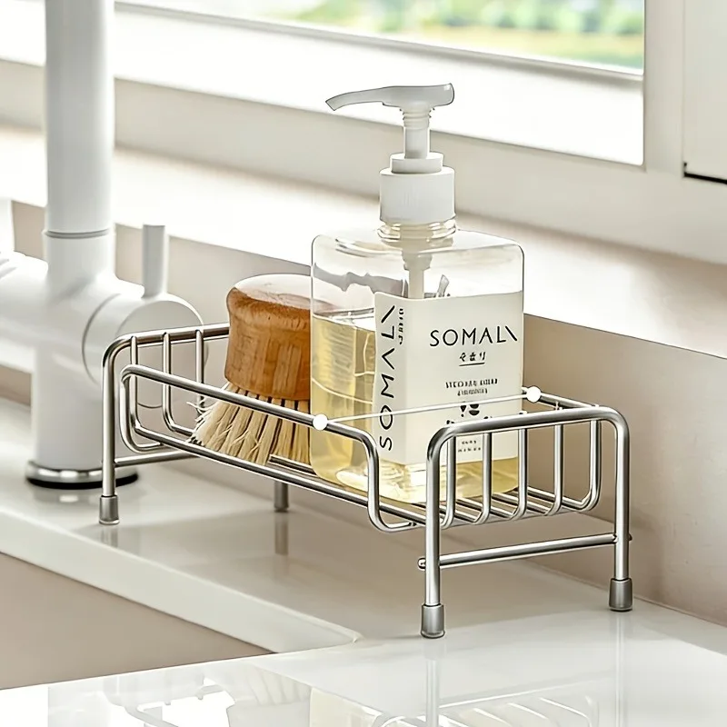 Stainless Steel Multi-Purpose Organizer Rack for Kitchen and Bathroom Essentials