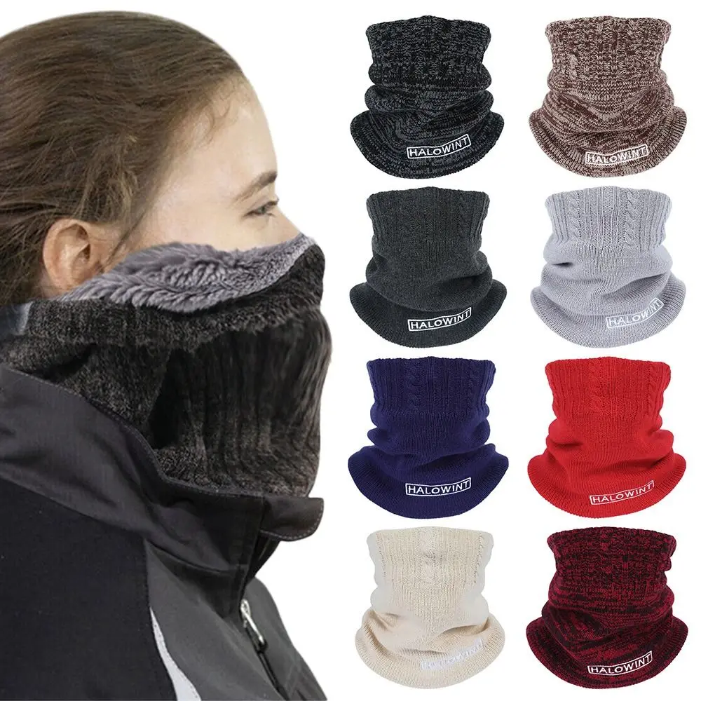 

Warm Neck Cover Ski Motorcycle Scarf Windproof Fleece Knitted Scarves Autumn Winter Scarf Thermal Neck Warmer Snood Cowl Tube