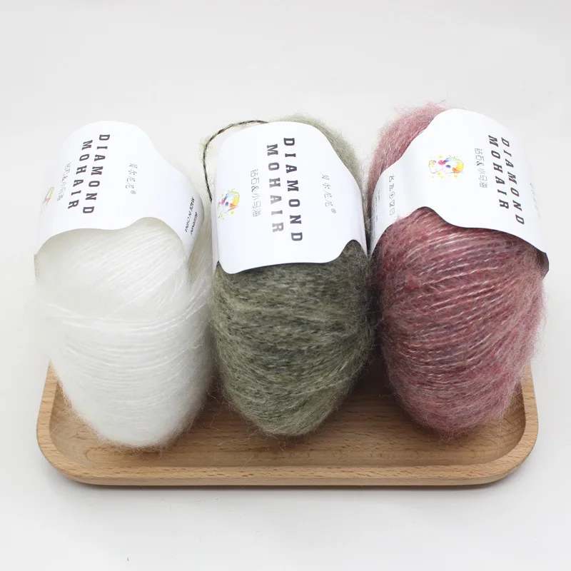 25g/roll Mohair Yarn Fluff Mink Fur Cashmere Plush Wool Crochet Thread Soft Breathable for Knitting Baby Sweater Hat Shawl Sock