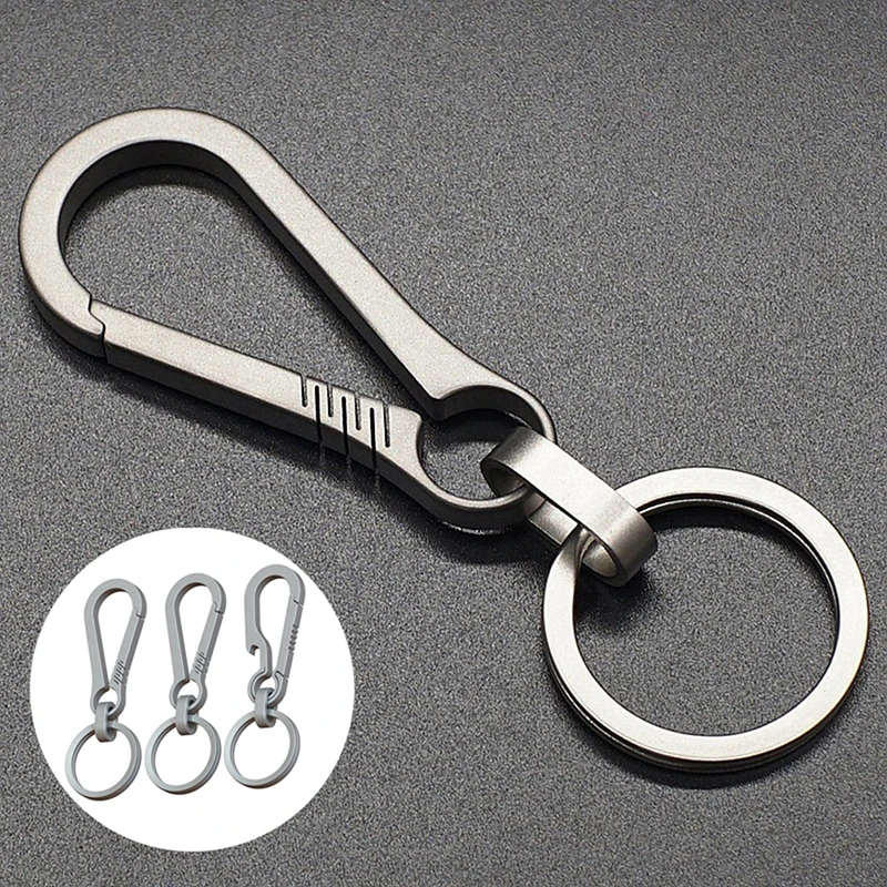 Sleek Titanium Keychain with Tiranium Buckle - Premium EDC Outdoor Tool & Stylish Gift