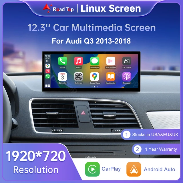 Road Top 12.3 "écran Linux multimédia pour Audi Q3 2013-2018 sans fil CarPlay Android Auto Airplay lecteur d'autoradio 1