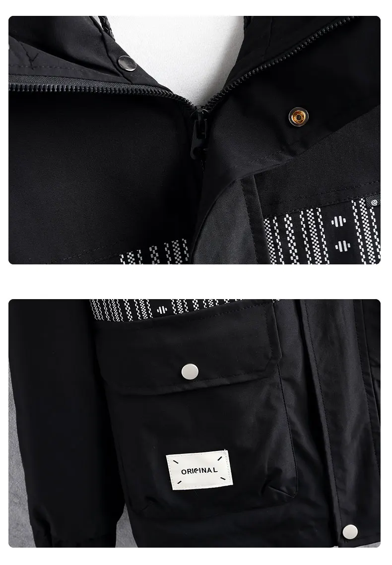 Hochwertige Herren-Kapuzenjacken 2026 Frühling Herbst Jugend Streetwear Freizeitmantel Outdoor Slim Windbreaker Kapuzenoberteil Kleidung – Detail 12