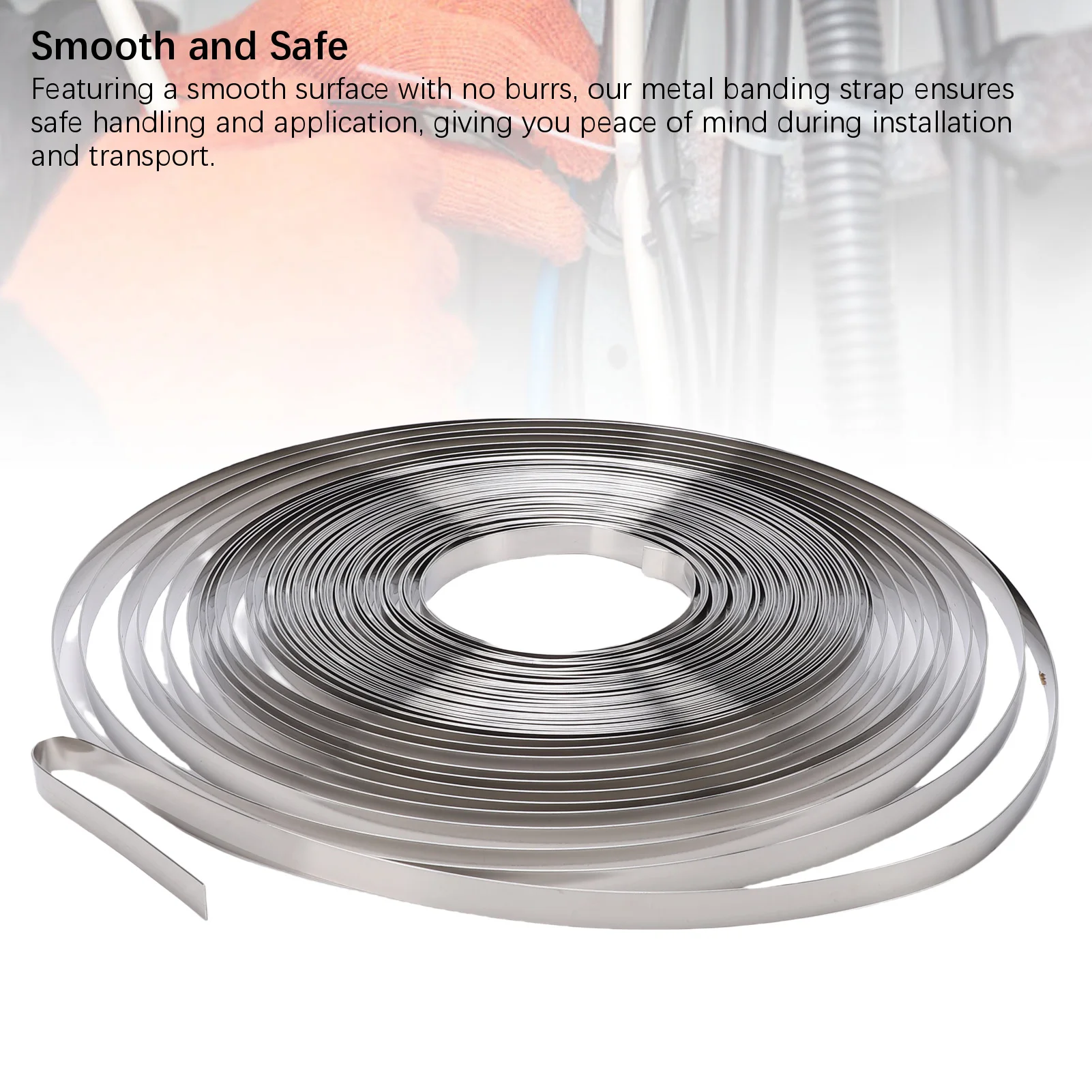 Metal Banding Strap Stainless Steel Strapping Tape 1/2in Width 0.02in Thickness 100ft Length 304 Stainless Steel Banding Strap