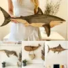 Wooden Sea Fish Decor Statues Whale Figurine Ornament Rustic Decoration Wall Hanging Decorations For Living Room Bedroom 3