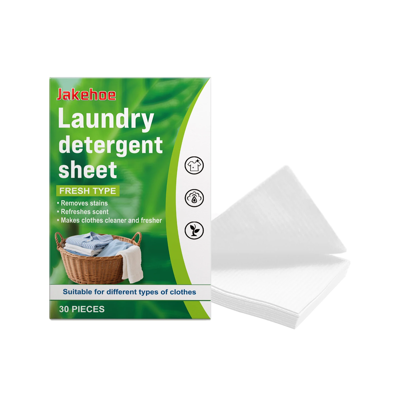 Le fogli di detersivo per bucato dissolvono in profondità macchie di sporco e grasso adatte per lavatrici, foglie di vestiti morbidi e profumati