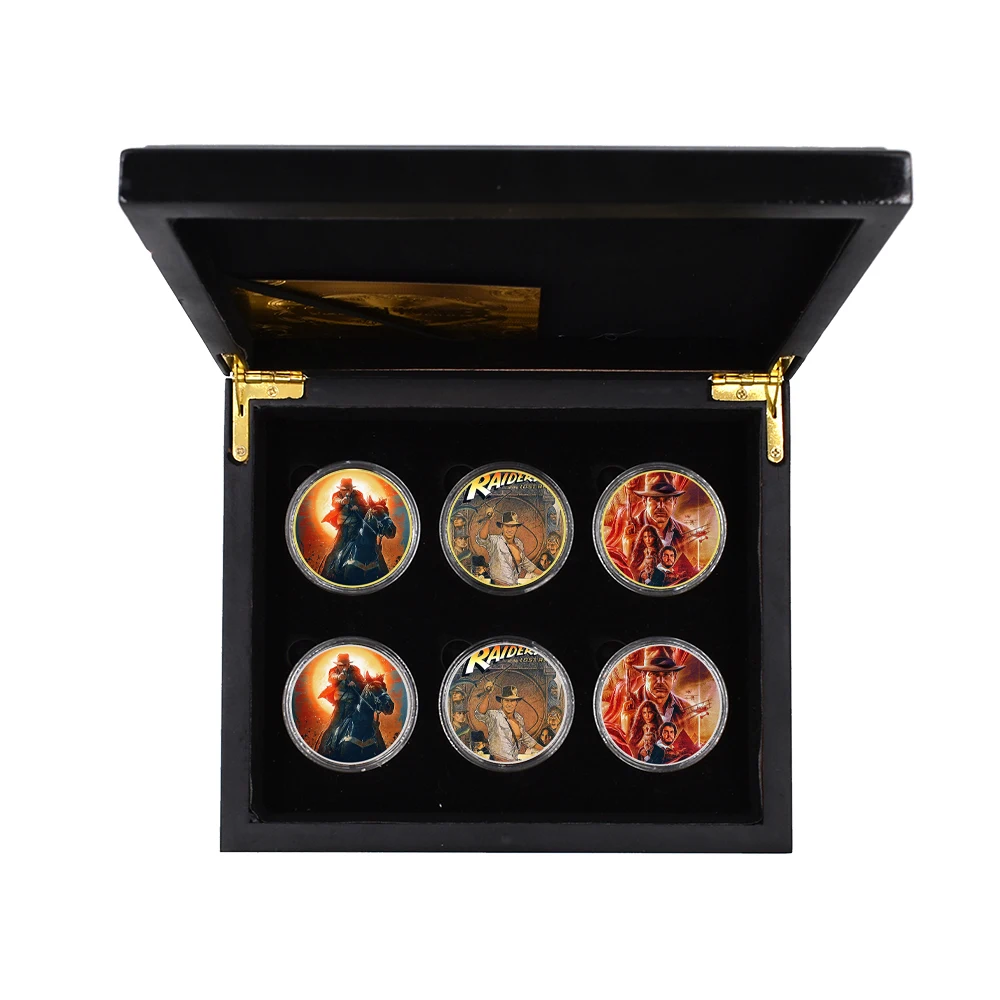 Raiders of The Lost Ark GOLD Coin Set Indiana Jones Classic Movie Challenge  Coin American Action Film Coin In Capsule
