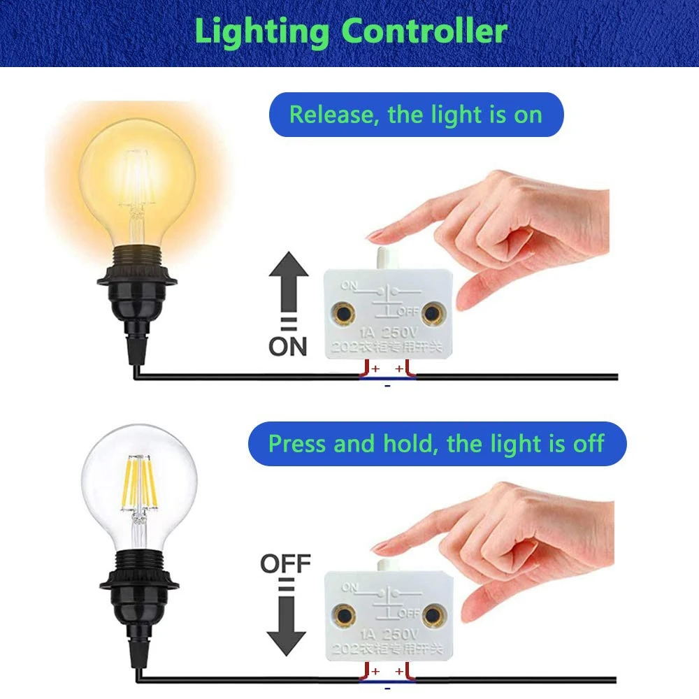 Cabinet Door Switch Cabinet Lamp Switch 4 Pcs Drawers Open on Close Door Applicable to 12V 24V 110V