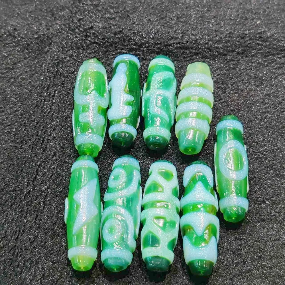 

Тибетский Агат Dzi, зеленая бутылка сокровищ с гравировкой мяса, Гуаньинь и другие подвески из мультитума, аксессуары для рукоделия