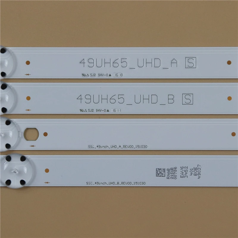 Conjunto Tira Retroiluminação Led para lg 49uh652v 49uh65_uhd_a b Ssc_49inch_uhd_ab_rev00_151030 Hc490dgn-abrc1214x Eav63452401 Peças - Imagem 3