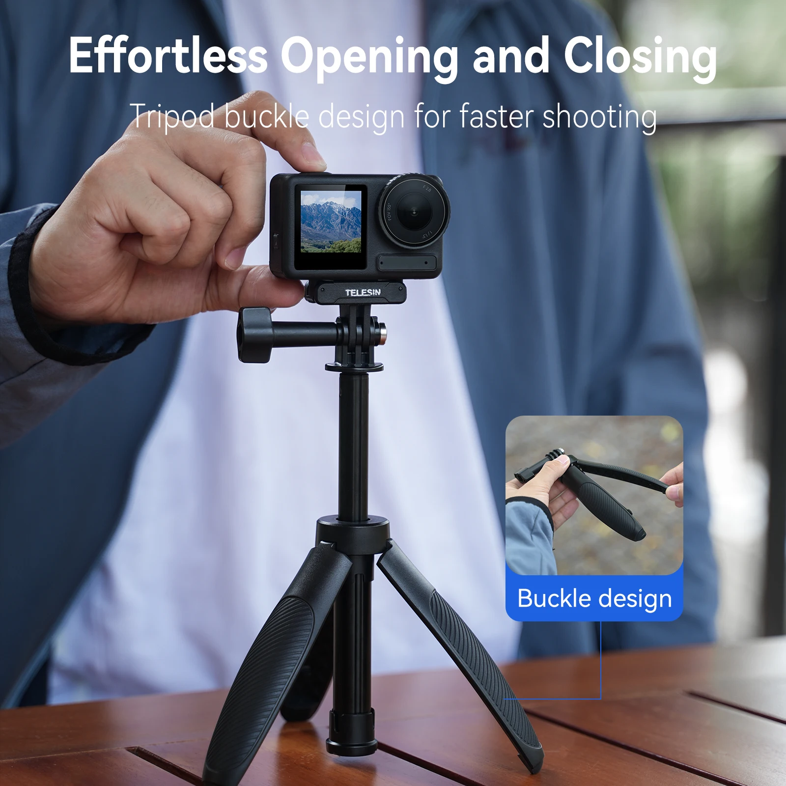 Support de caméra action avec dégagement rapide, compatible GoPro