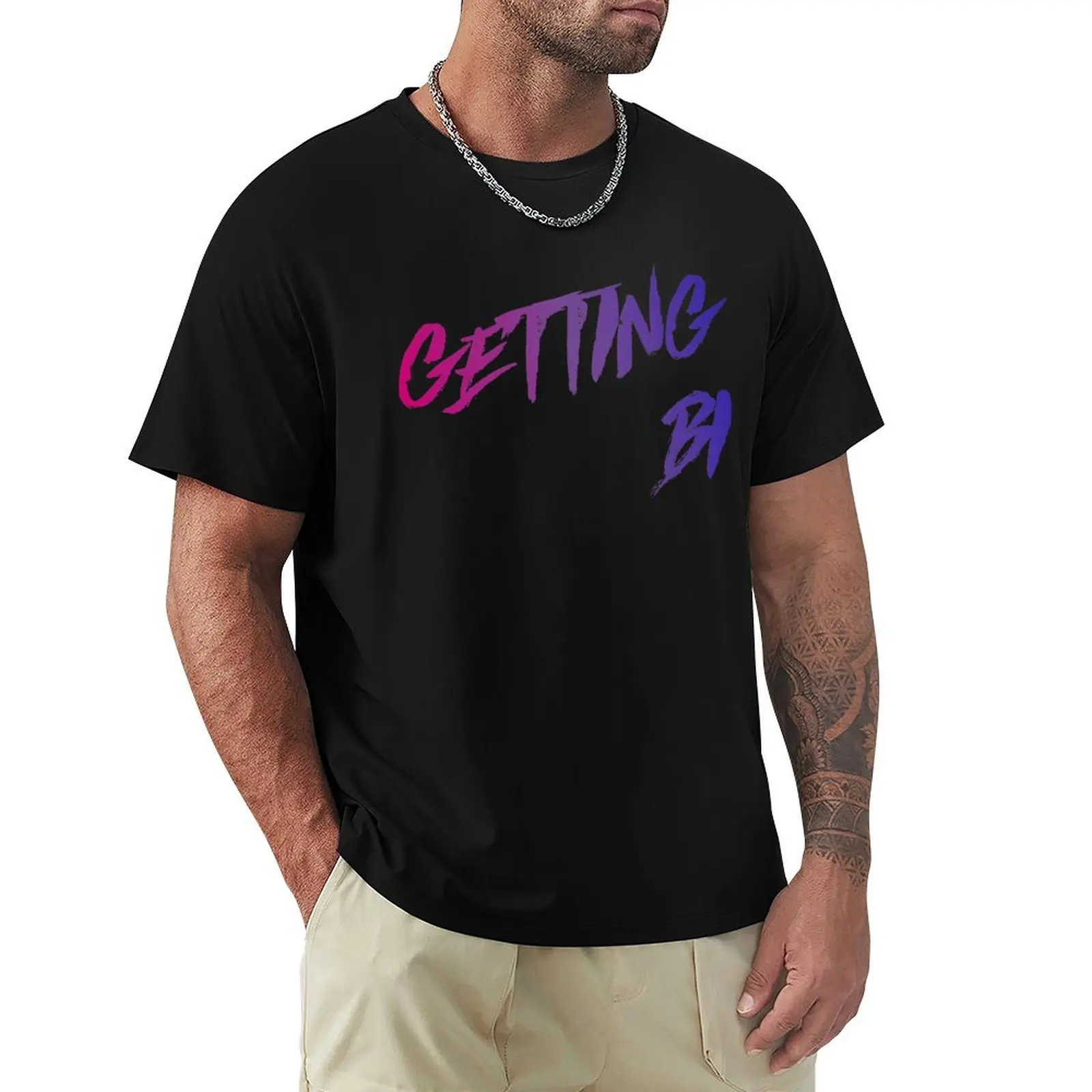 

Getting Bi T-Shirt summer top new edition vintage t shirts for men