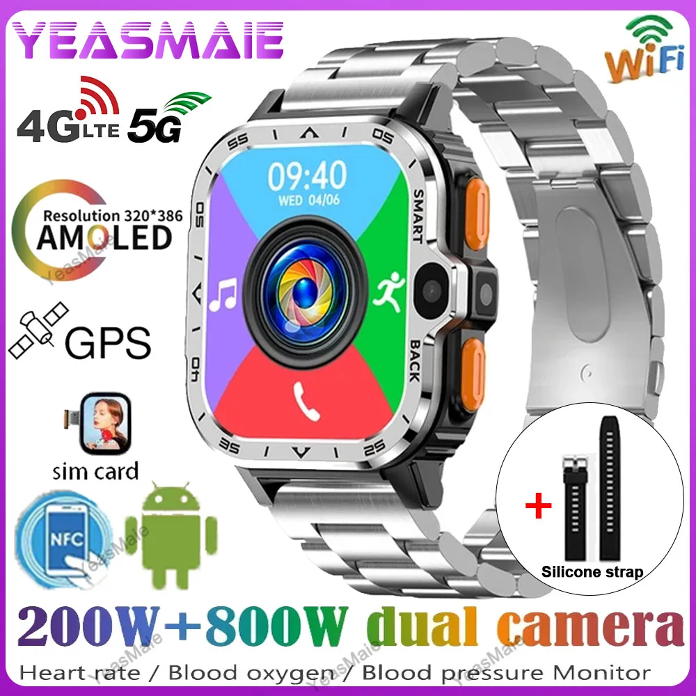 Smartwatch With HD Camera Man Woman 2G 4G Sim Card 64GB 16GB RAM NFC GPS WiFi Waterproof Telephone Smart Watch Pk DW88 DW89 7