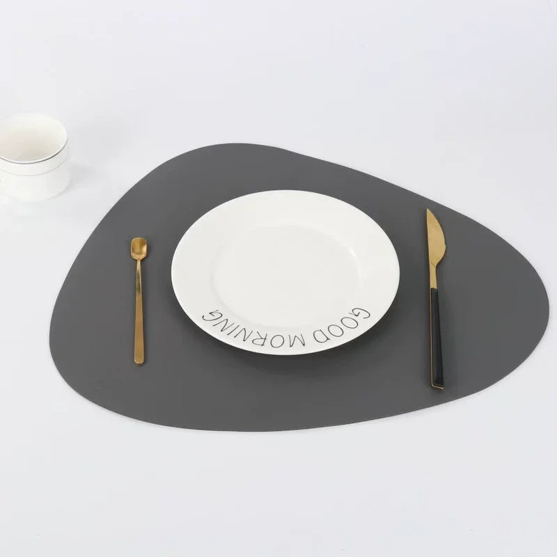 Tableware Pad Placemat Table Mat PU Leather Heat Insulation Non-Slip Simple Placemats Disc Coaster Placemat for Dining Table