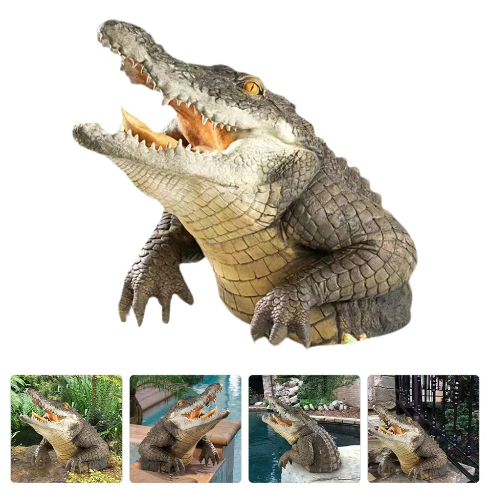 

Float Simulated Crocodile Head Courtyard Pond Floating Animal Ornaments Outdoor Pool Decorations Animals Crafts Ocean