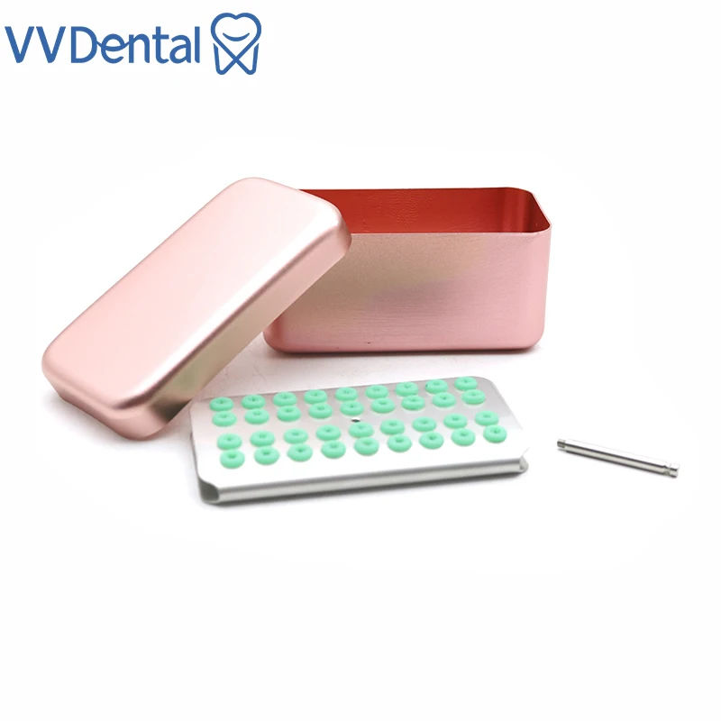 

VVDental 36 Holes Dental Burs Disinfection Sterilization Holder Block Endo Box Case with Silicone Holders Autoclavable Dentist