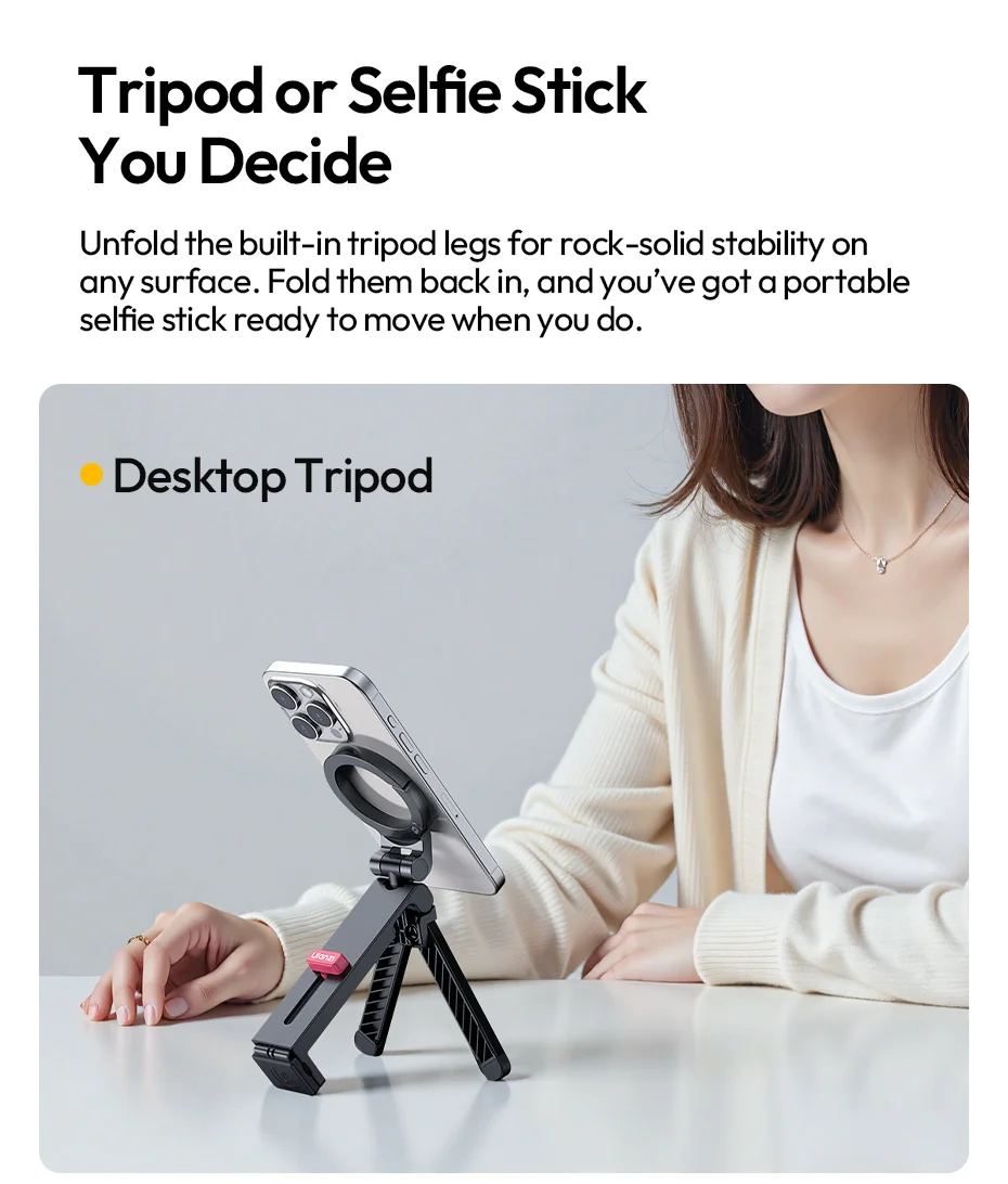 MA88 MagLock Phone Holder Mount 360° Adjustable Clamp Mount Magsafe Phone Tripod