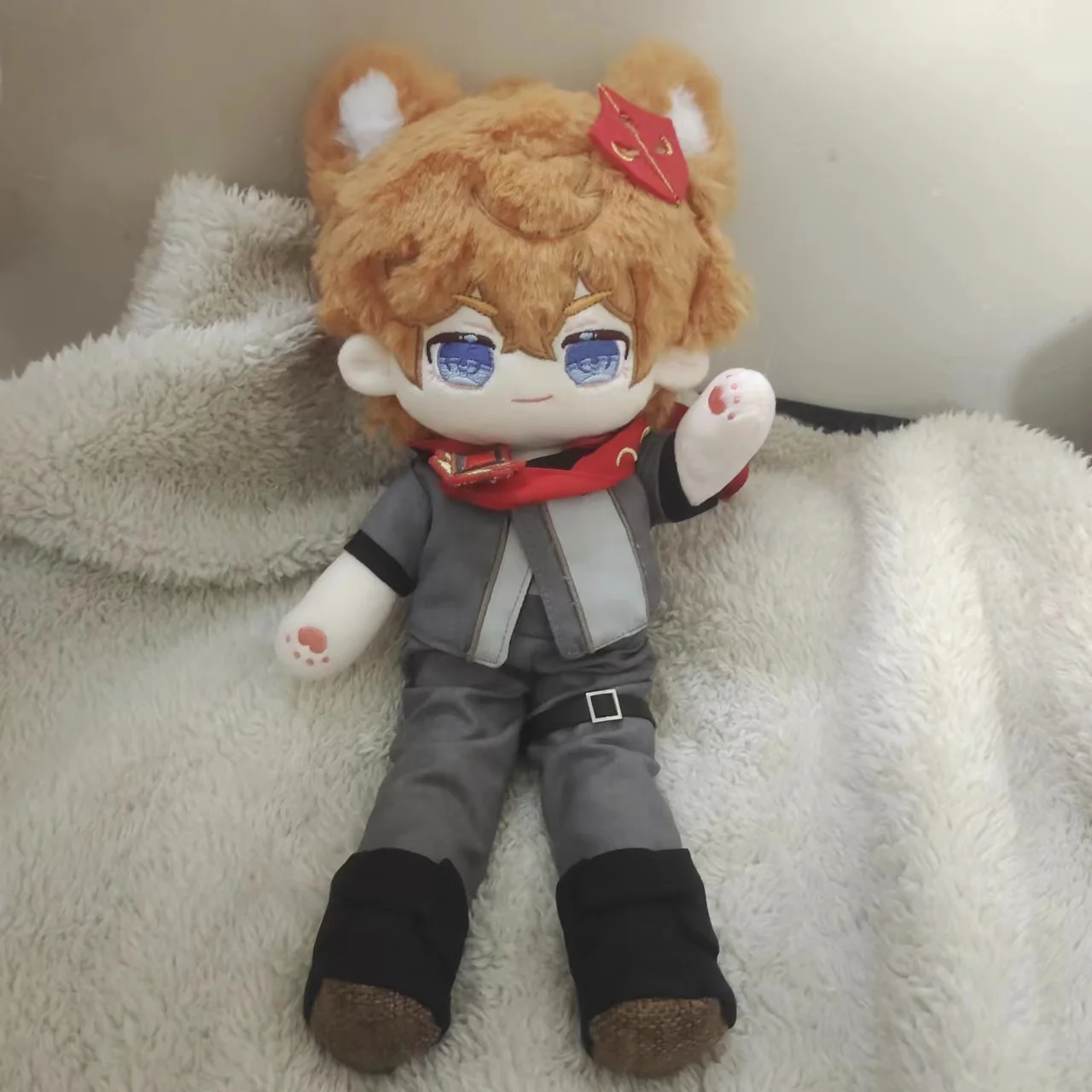 

32CM Anime Game Genshin Impact Cosplay Long Legs Tartaglia Cute Dress Up Maid Outfit Plush Doll and Cloth Christmas Present