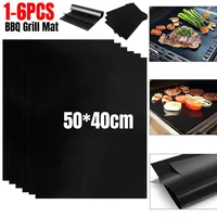 1-6pcs Non-stick BBQ Grill Mat 50x40CM Baking Mat BBQ Tools Cooking Grilling Sheet Heat Resistance Easily Cleaned Kitchen Tools 1