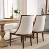 Modern Farmhouse Dining Chairs Set of 6 Upholstered Dining Room Chairs with Curved High Back for Kitchen Restaurant Cafe Home 5