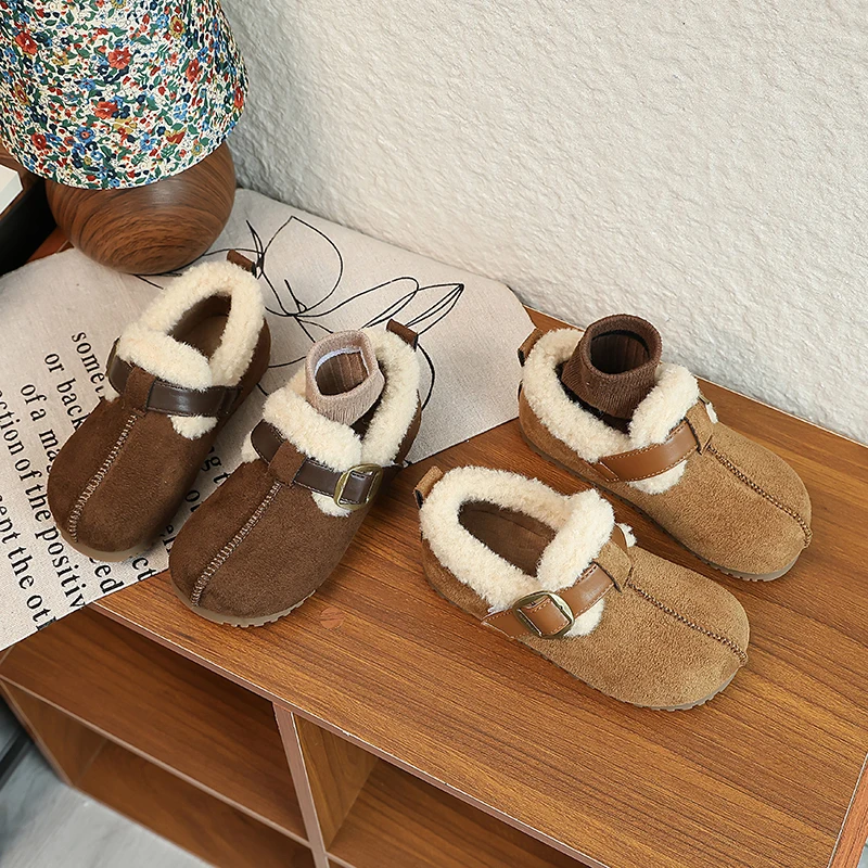 Girls Winter Casual Soft Bottom Anti Slip Mules Shoes