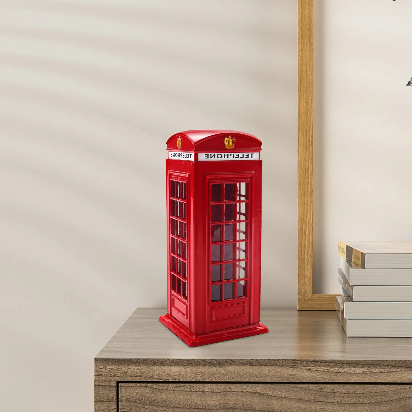 AY00-메탈 레드 영국식 런던 전화박스 저금통 빨간색 전화박스 상자 140X60x60mm