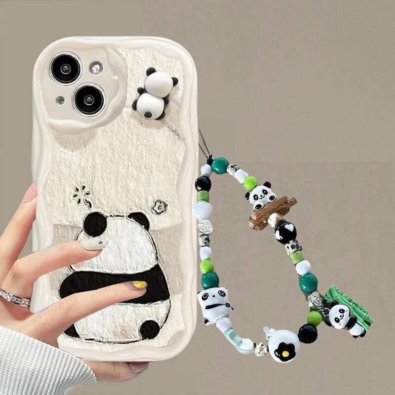 Pink Cat and Panda 3D Ears Cartoon Soft Phone Case