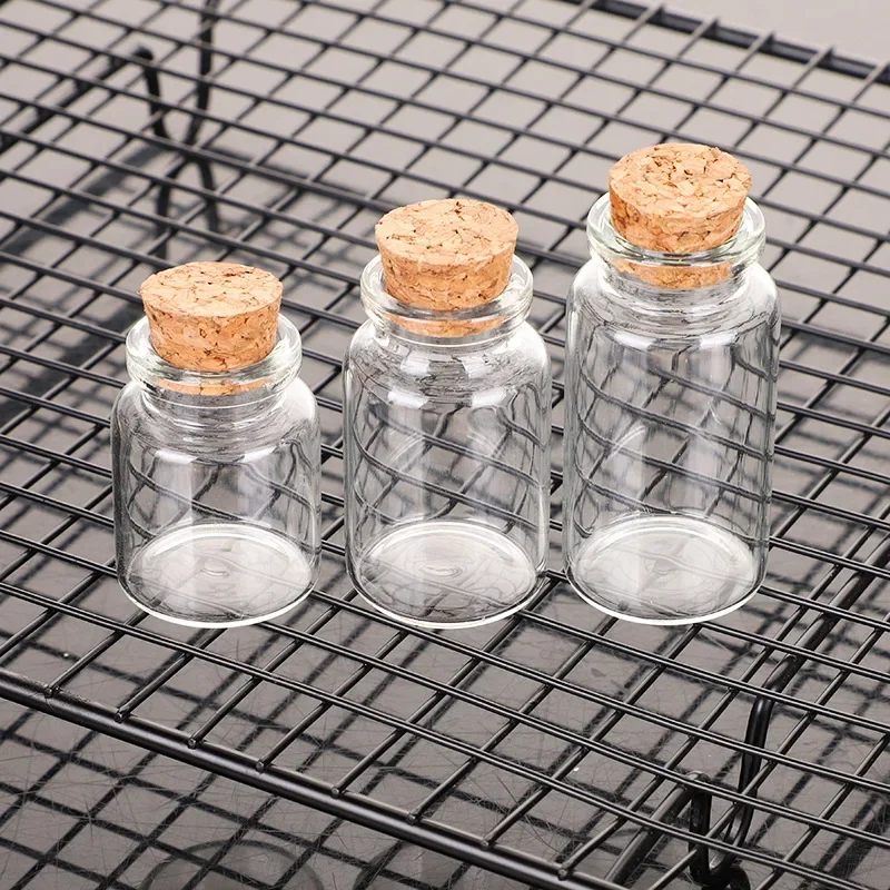 Mini glass bottles Transparent Wishing Bottles Cork Stopper Storage Bottle Creative Candy Jars DIY Container Wedding Decor 10PCS
