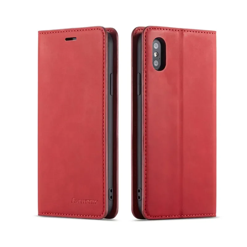 Introducing the Forwenw Premium Magnetic Leather Wallet Phone Case - Elegant Flip Cover with Card Holder